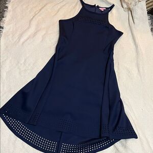 Lilly Pulitzer Navy Aurelie Midi Halter Dress
